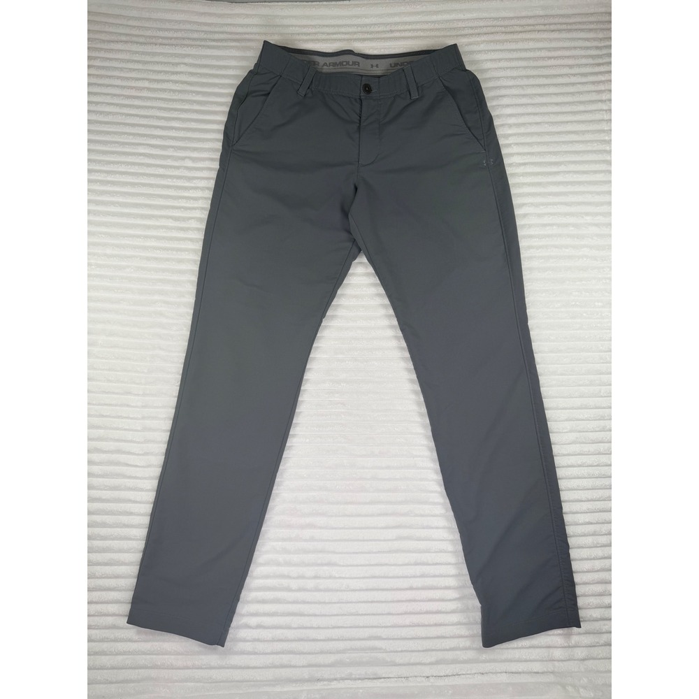 Under Armour Mens Gray Performance Golf Pants 32x32 Tapered Leg Stretch Chino